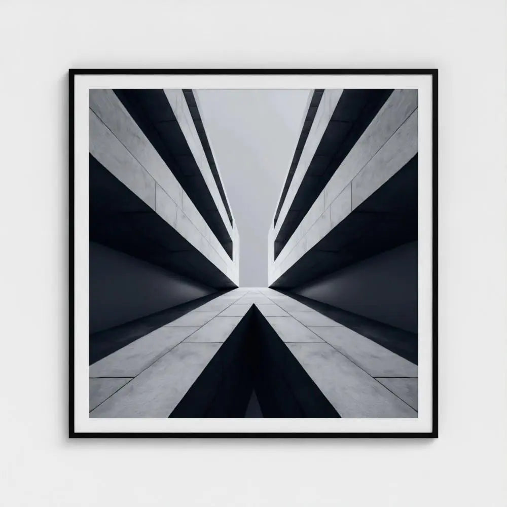 Brutalist Architecture Wall Art Print – Monolithic Concrete Geometry Photography