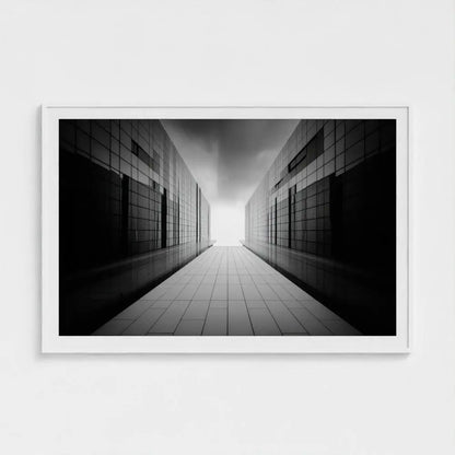 Brutalist Corridor Wall Art Print – Modern Concrete Architecture Photography