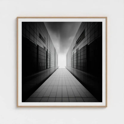 Brutalist Corridor Wall Art Print – Modern Concrete Architecture Photography