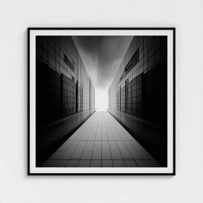 Brutalist Corridor Wall Art Print – Modern Concrete Architecture Photography
