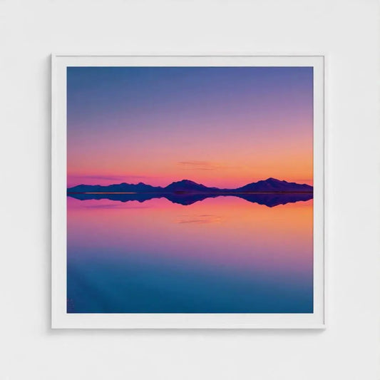 Salt Flat Wall Art Print – Prism Horizon Pastel Landscape Reflection Photography