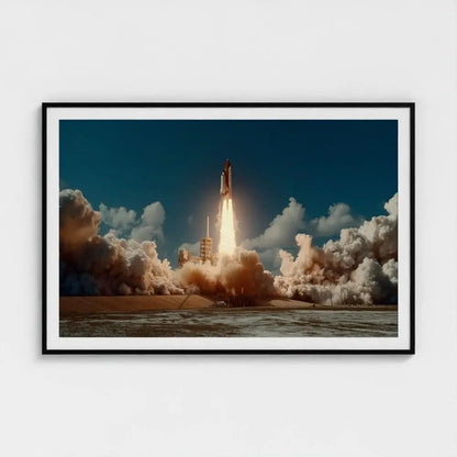 Rocket Launch Wall Art Print – Space Shuttle Liftoff Photography, Modern Space Deco