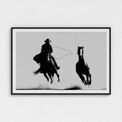 Black and White Cowboy Photography Print, Western Horse Wall Art, Rustic Ranch Decor