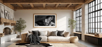 Black and White Cowboy Portrait Photography Print | Rustic Western Wall Art, Masculine Fine Art Decor, Ranch Style Home Artwork