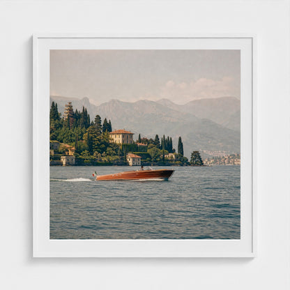 Lake Como Wall Art — 36 × 36 white frame mockup