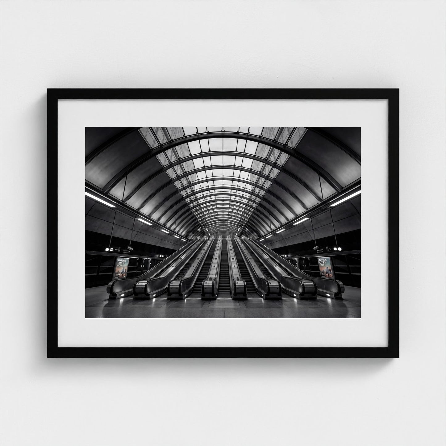 london-canary-wharf-tube 24x18 black frame