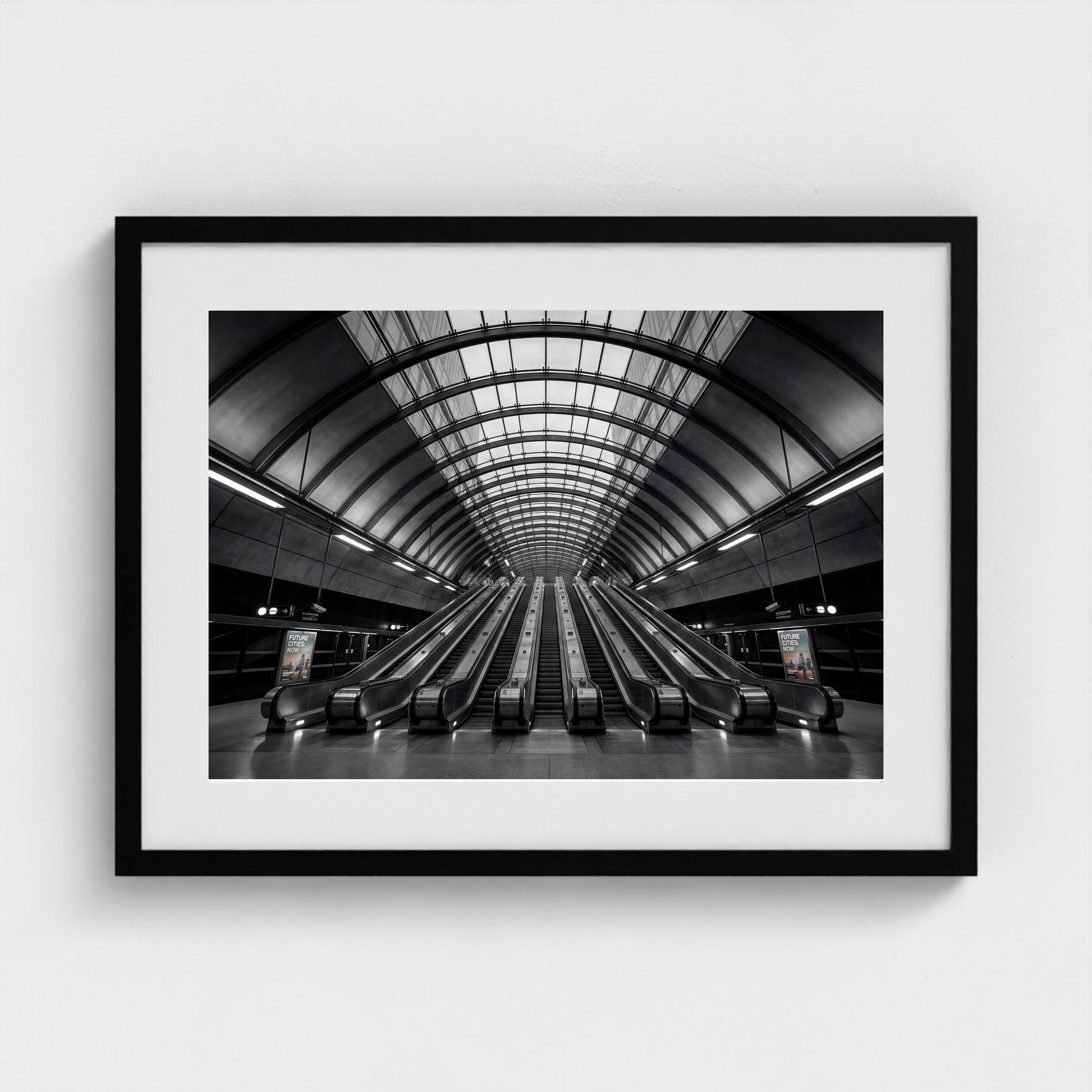 london-canary-wharf-tube 24x18 black frame