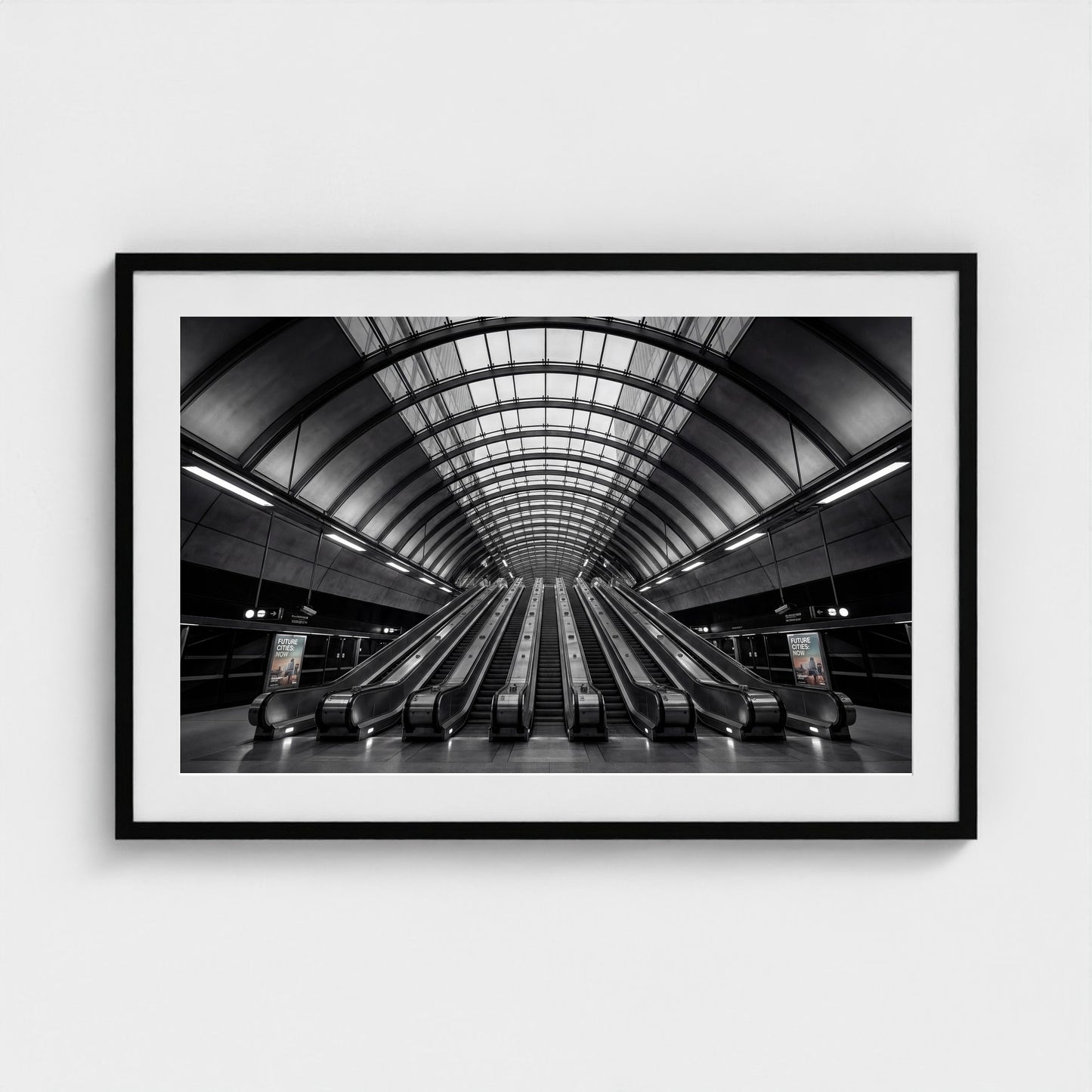 london-canary-wharf-tube 36x24 black frame