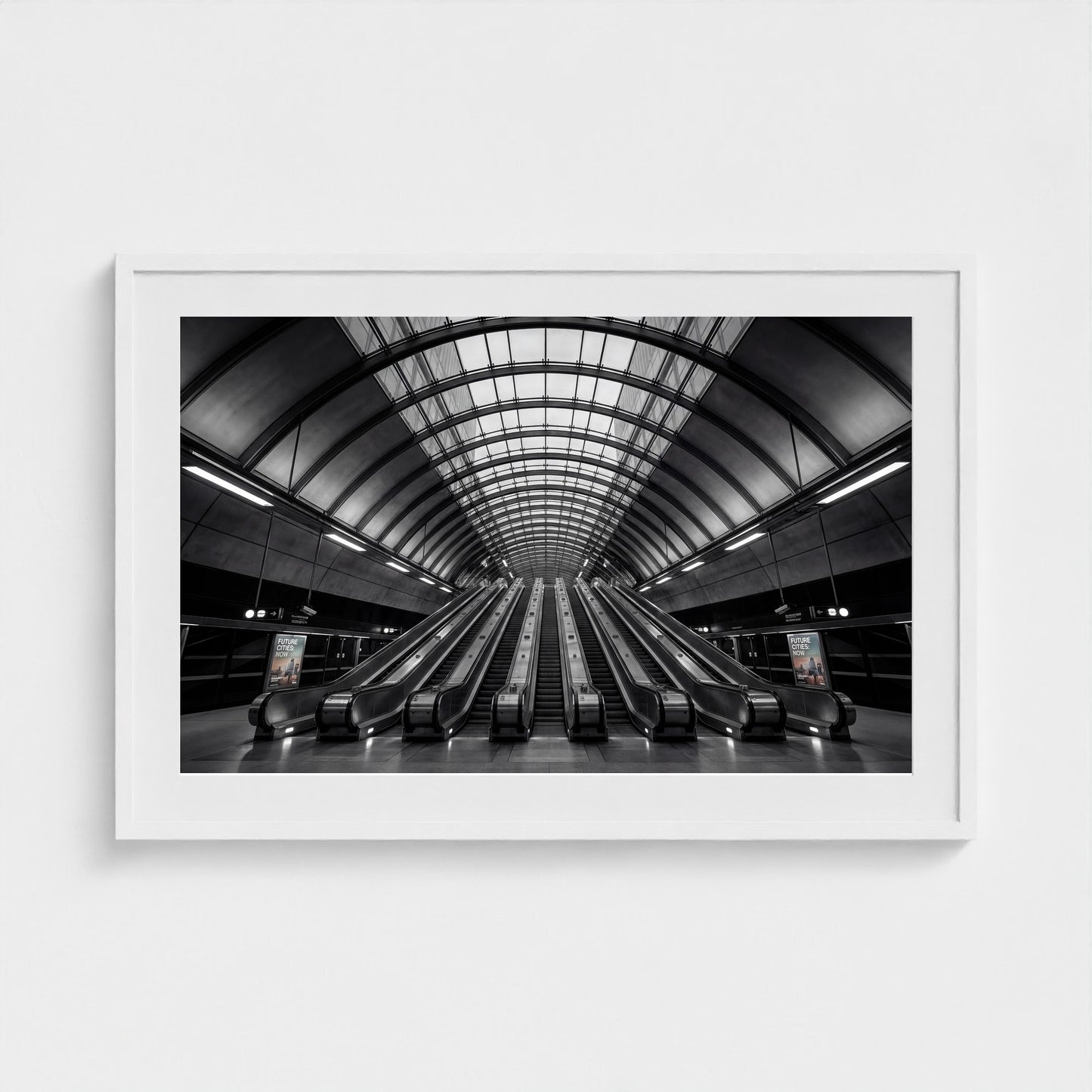 london-canary-wharf-tube 36x24 white frame