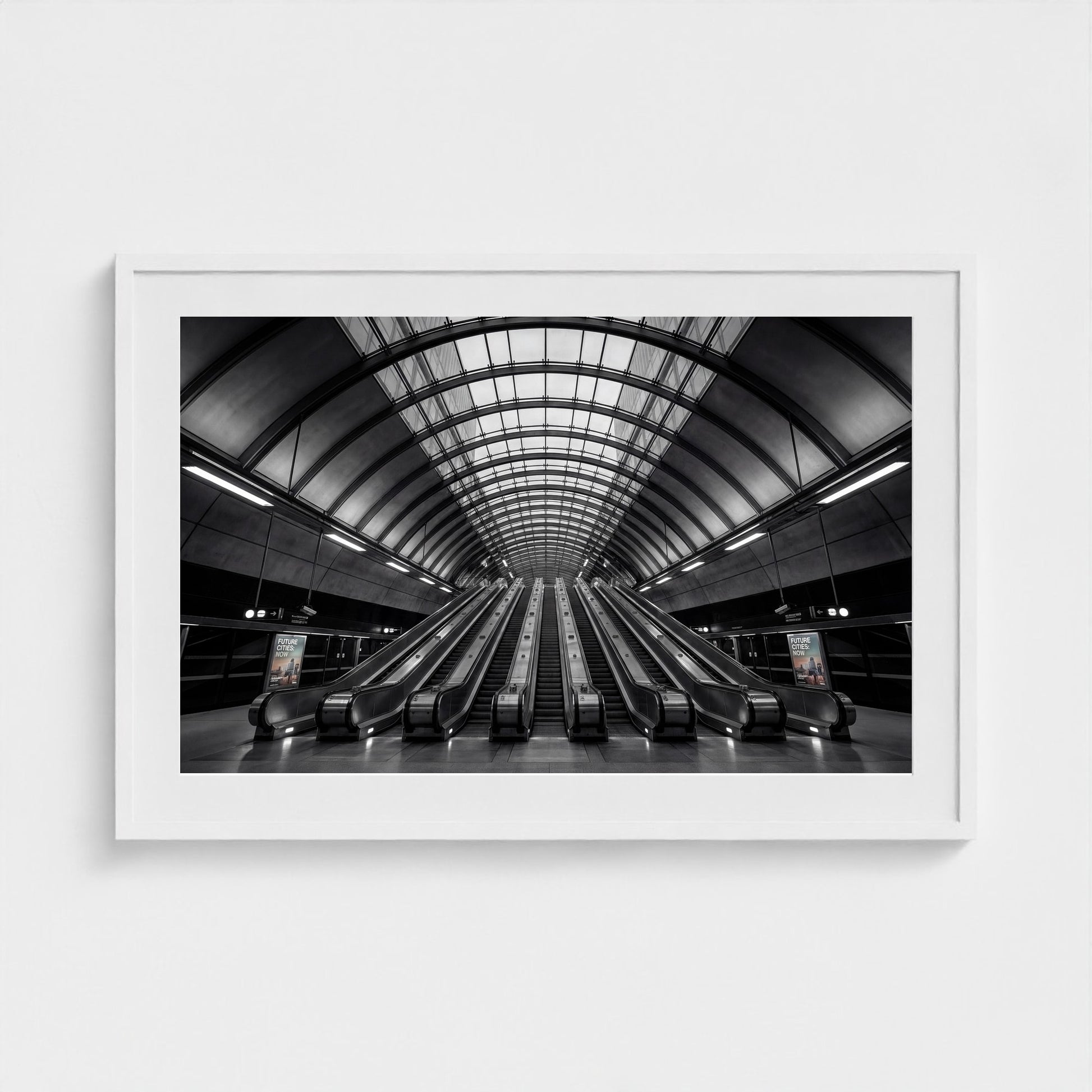 london-canary-wharf-tube 36x24 white frame