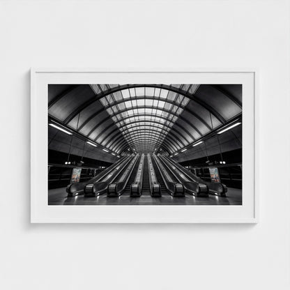 london-canary-wharf-tube 36x24 white frame