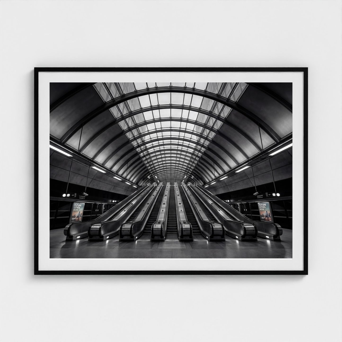 london-canary-wharf-tube 48x36 black frame