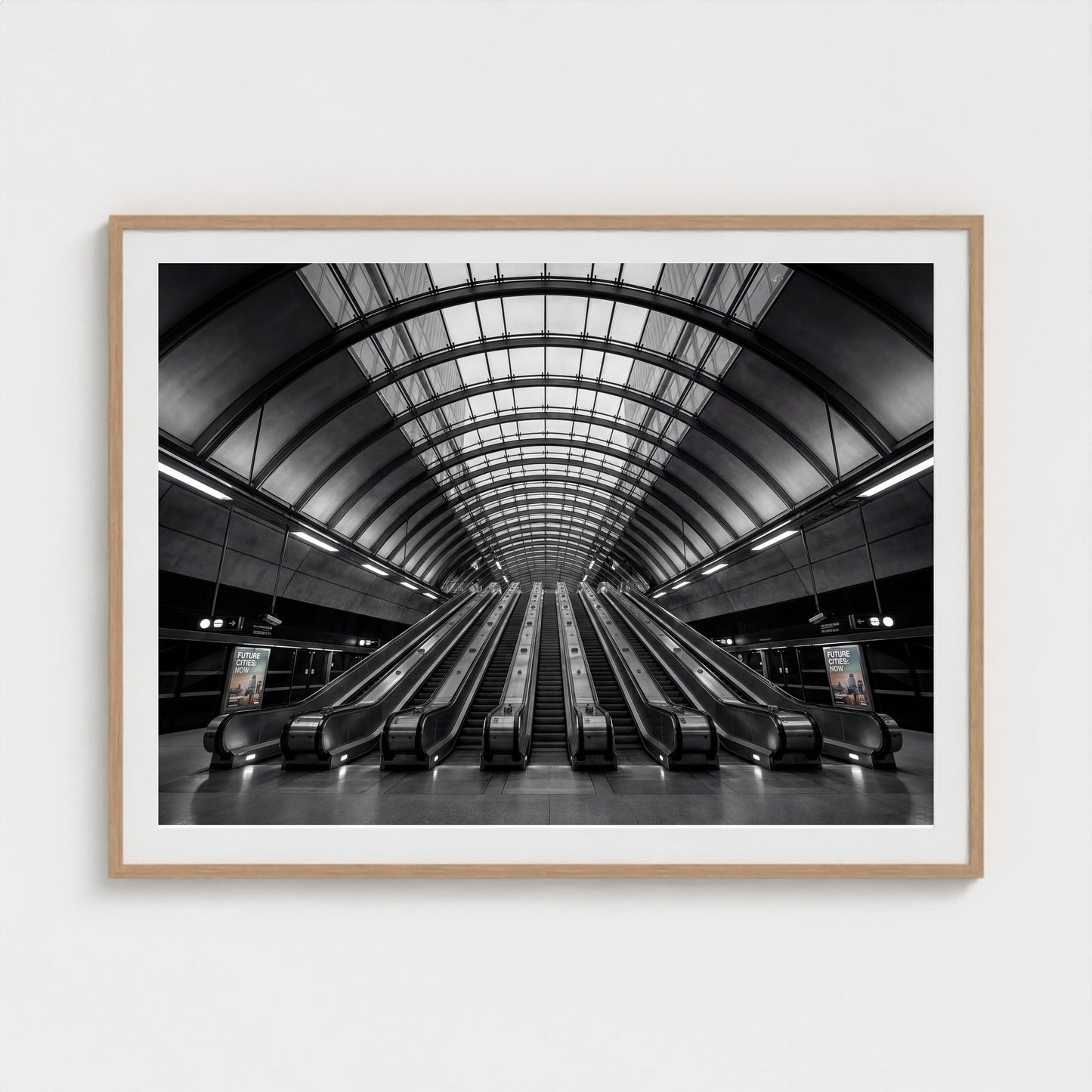 london-canary-wharf-tube 48x36 natural frame