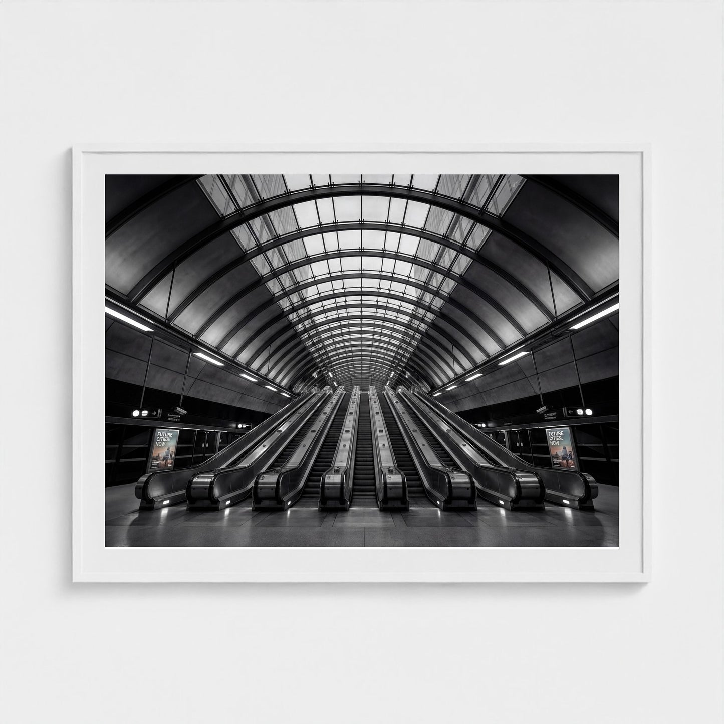 london-canary-wharf-tube 48x36 white frame