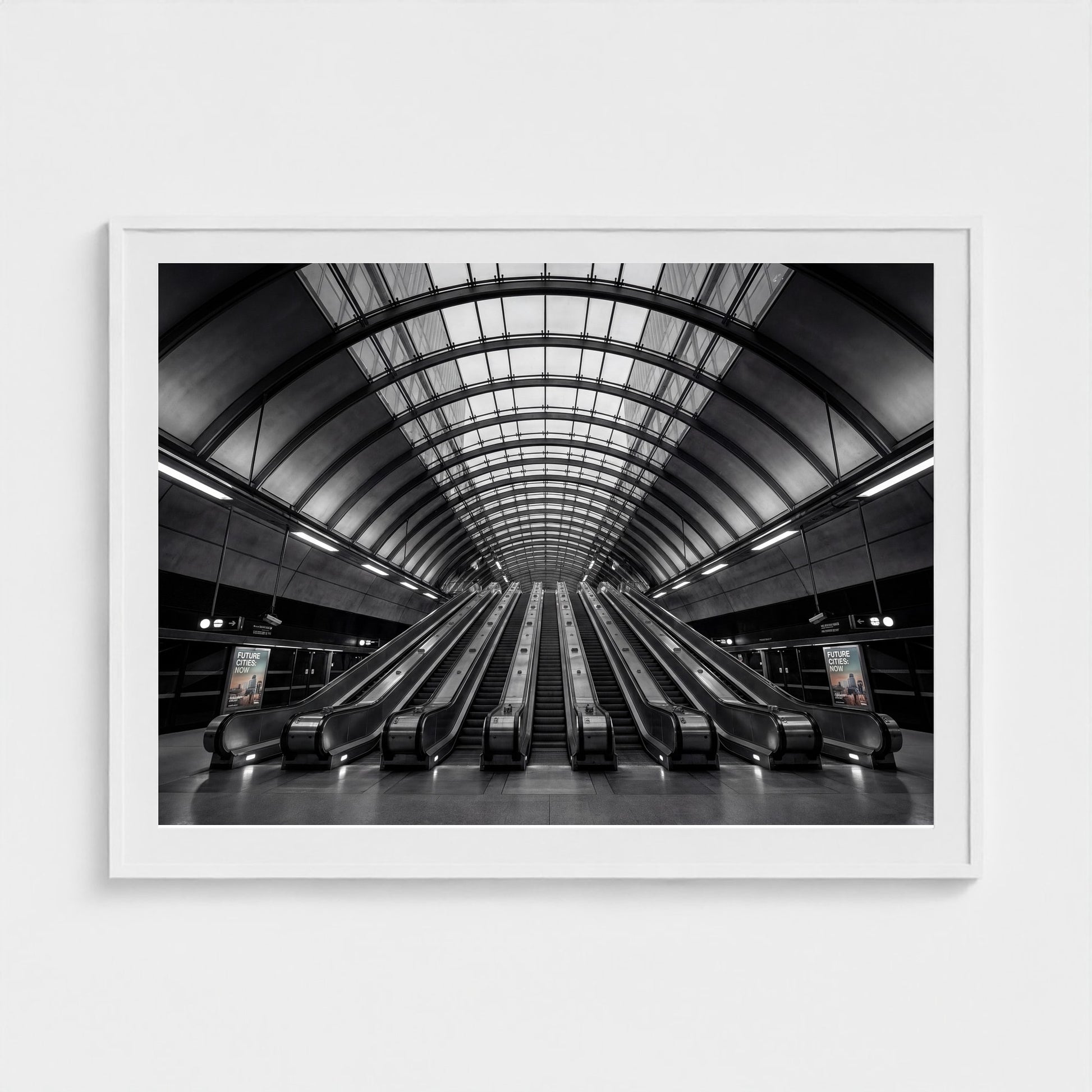 london-canary-wharf-tube 48x36 white frame