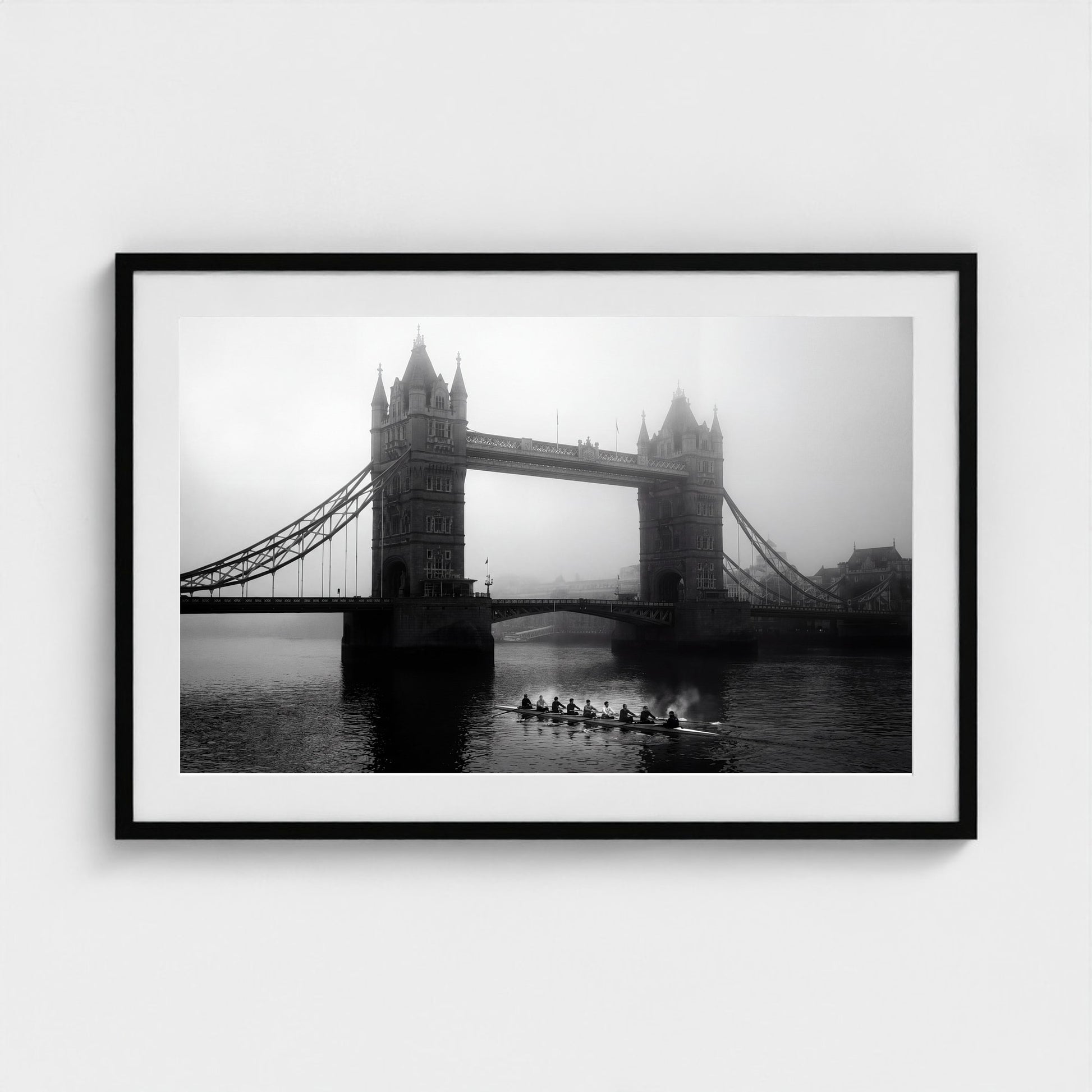 london-tower-bridge-fog 36x24 black frame