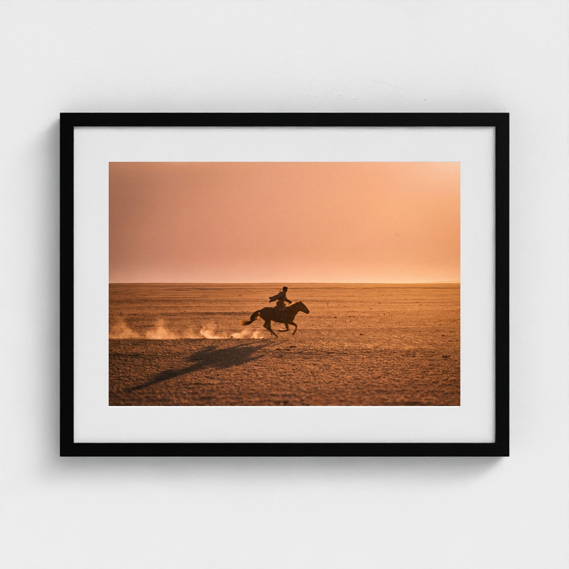 mongolia-horseman 24x18 black frame