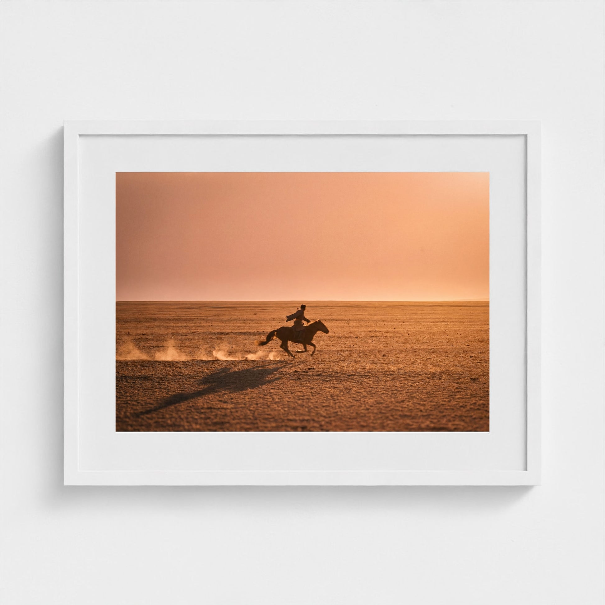 mongolia-horseman 24x18 white frame