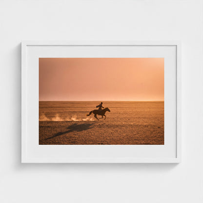 mongolia-horseman 24x18 white frame
