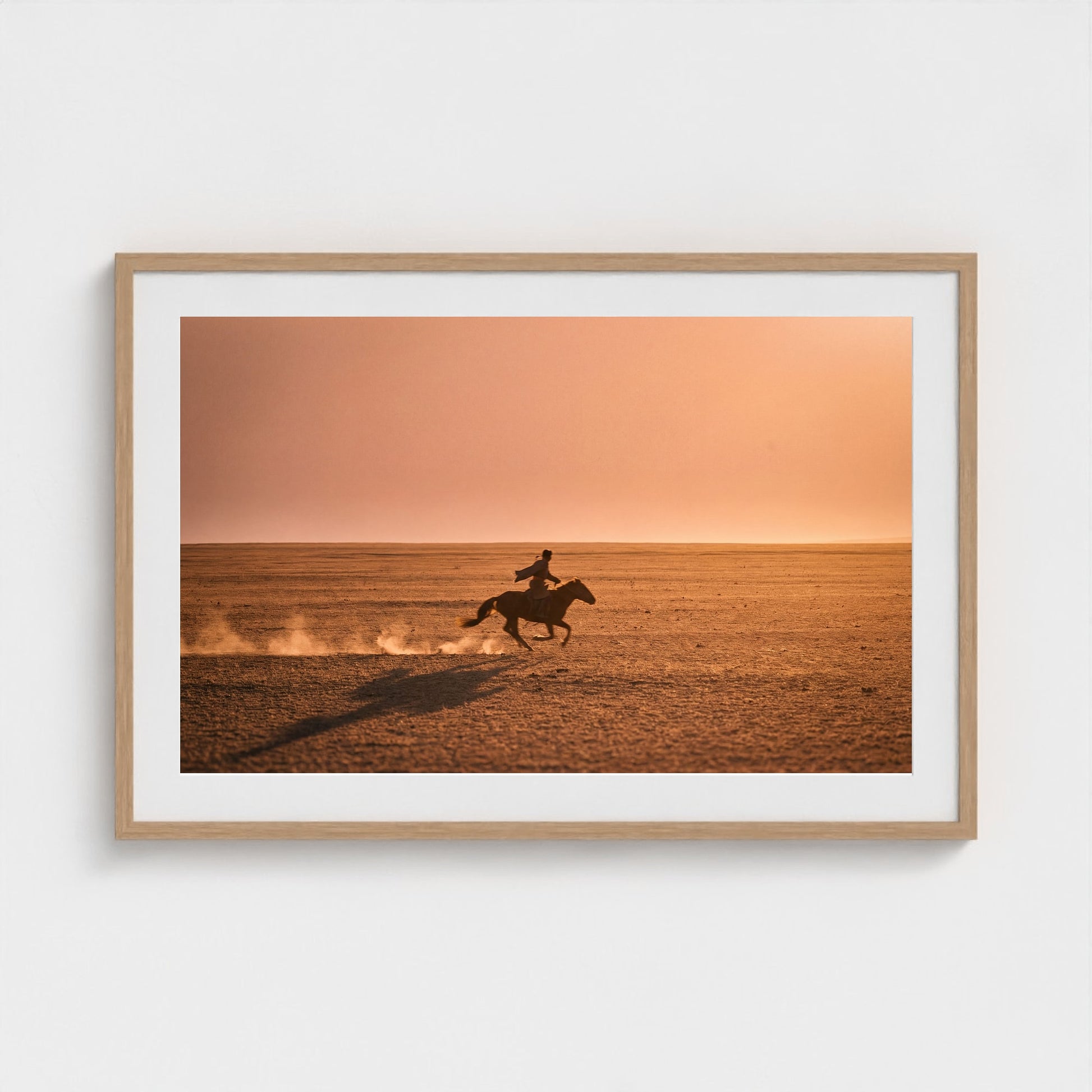 mongolia-horseman 36x24 natural frame