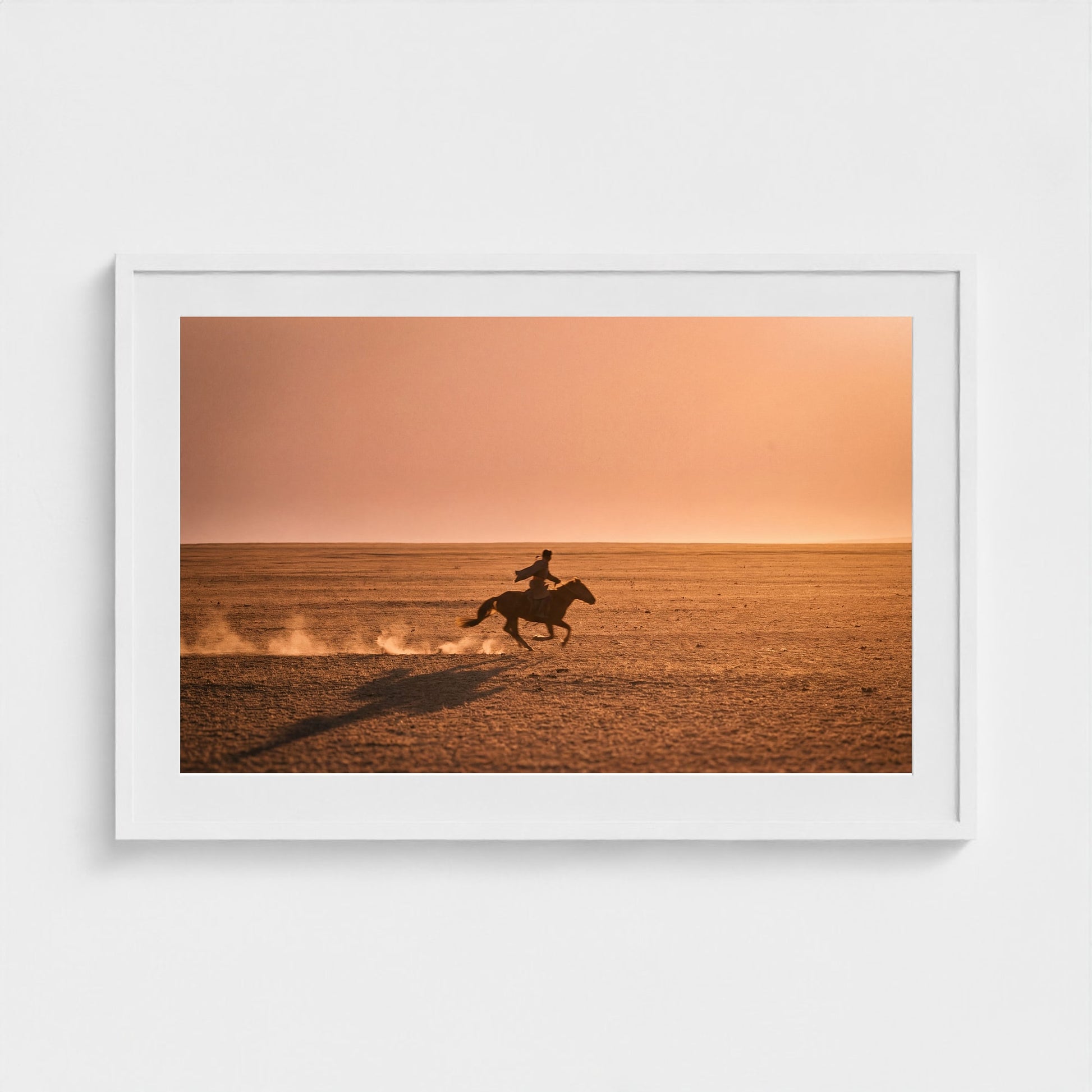 mongolia-horseman 36x24 white frame