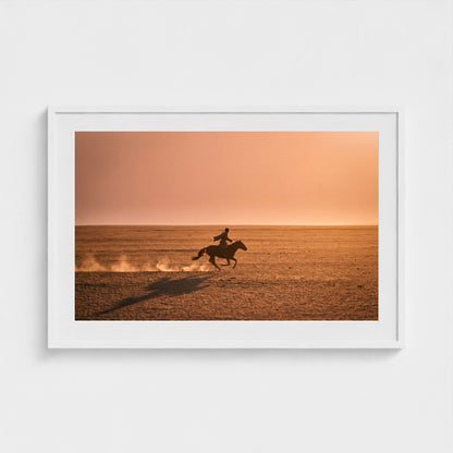 mongolia-horseman 36x24 white frame
