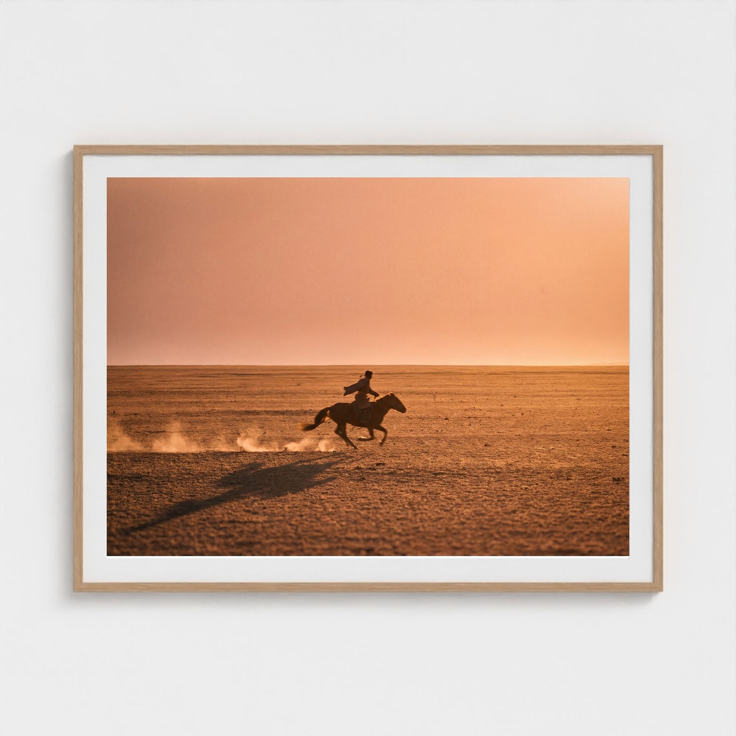mongolia-horseman 48x36 natural frame