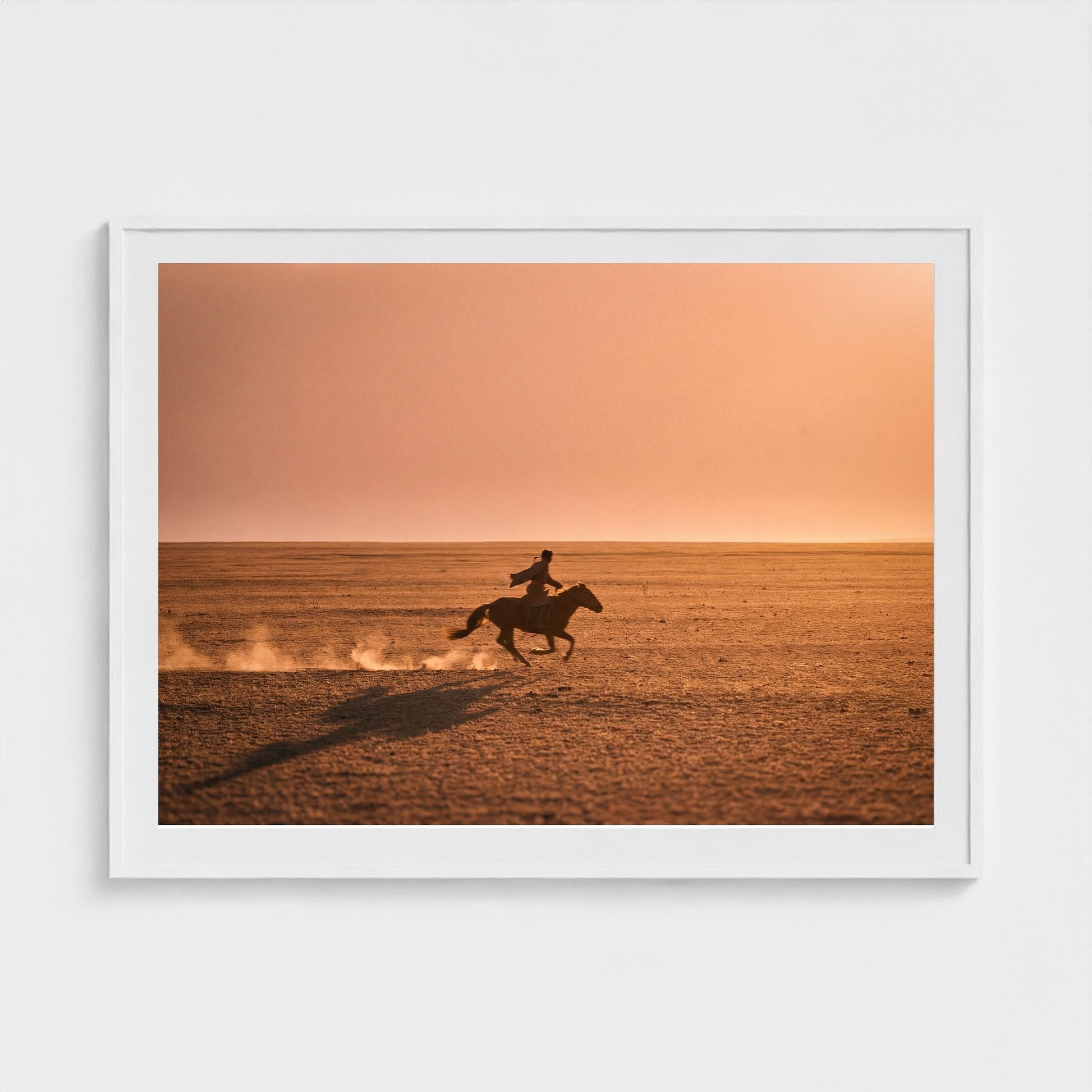 mongolia-horseman 48x36 white frame