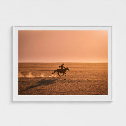 mongolia-horseman 48x36 white frame