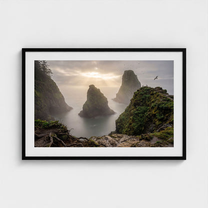 oregon-sea-stacks 36x24 black frame