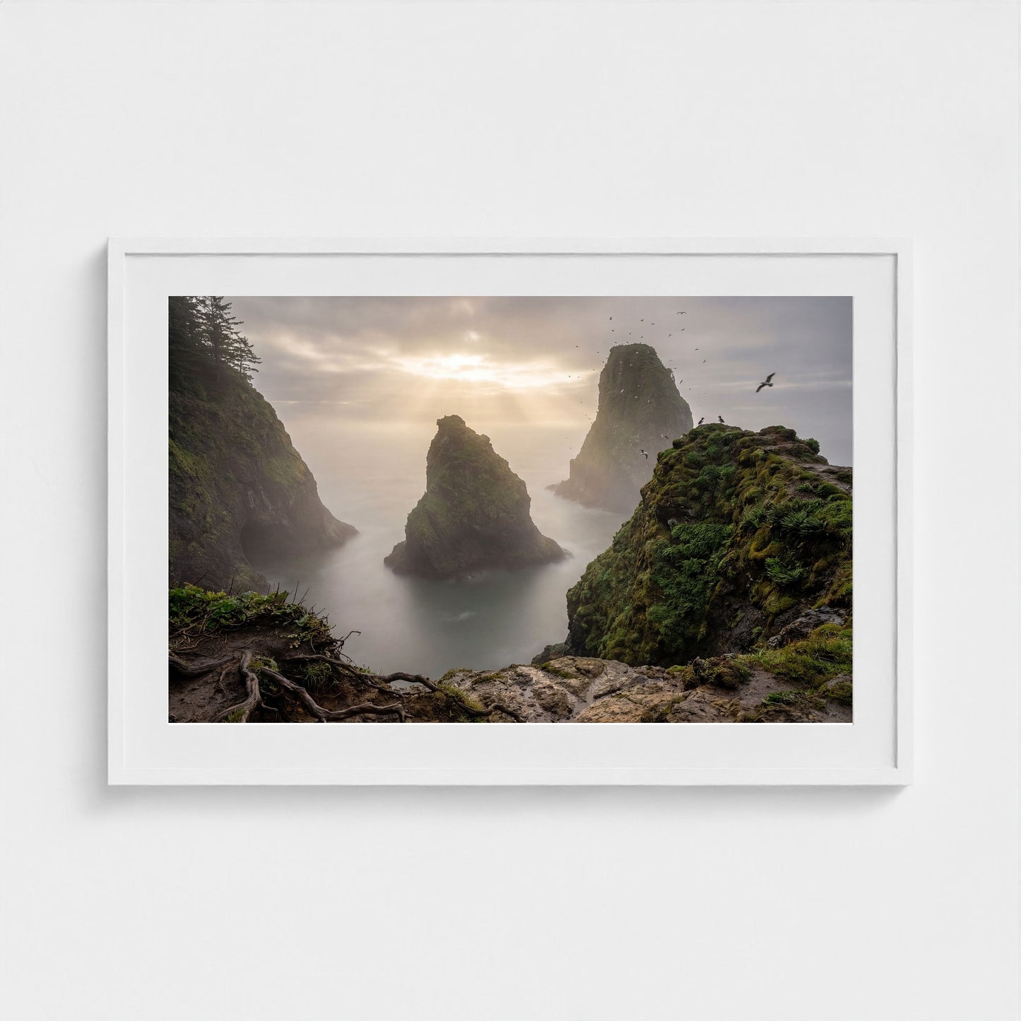 oregon-sea-stacks 36x24 white frame