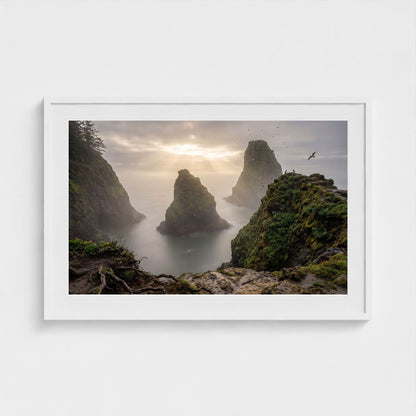 oregon-sea-stacks 36x24 white frame