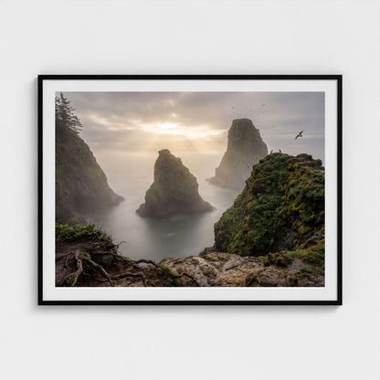 oregon-sea-stacks 48x36 black frame