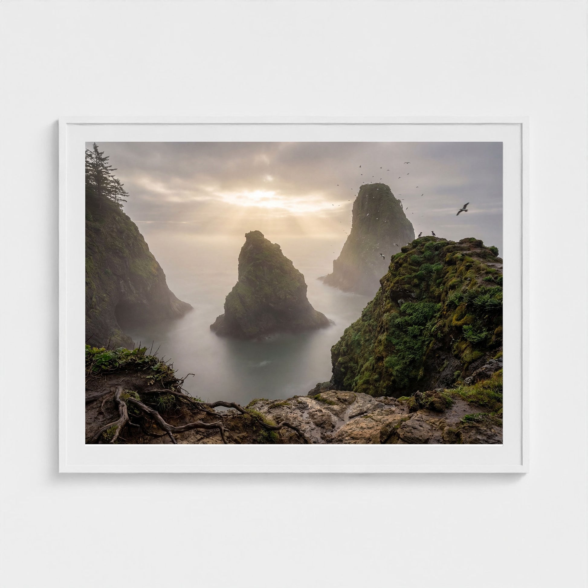 oregon-sea-stacks 48x36 white frame