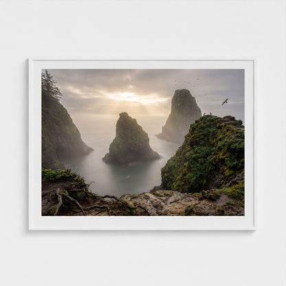 oregon-sea-stacks 48x36 white frame