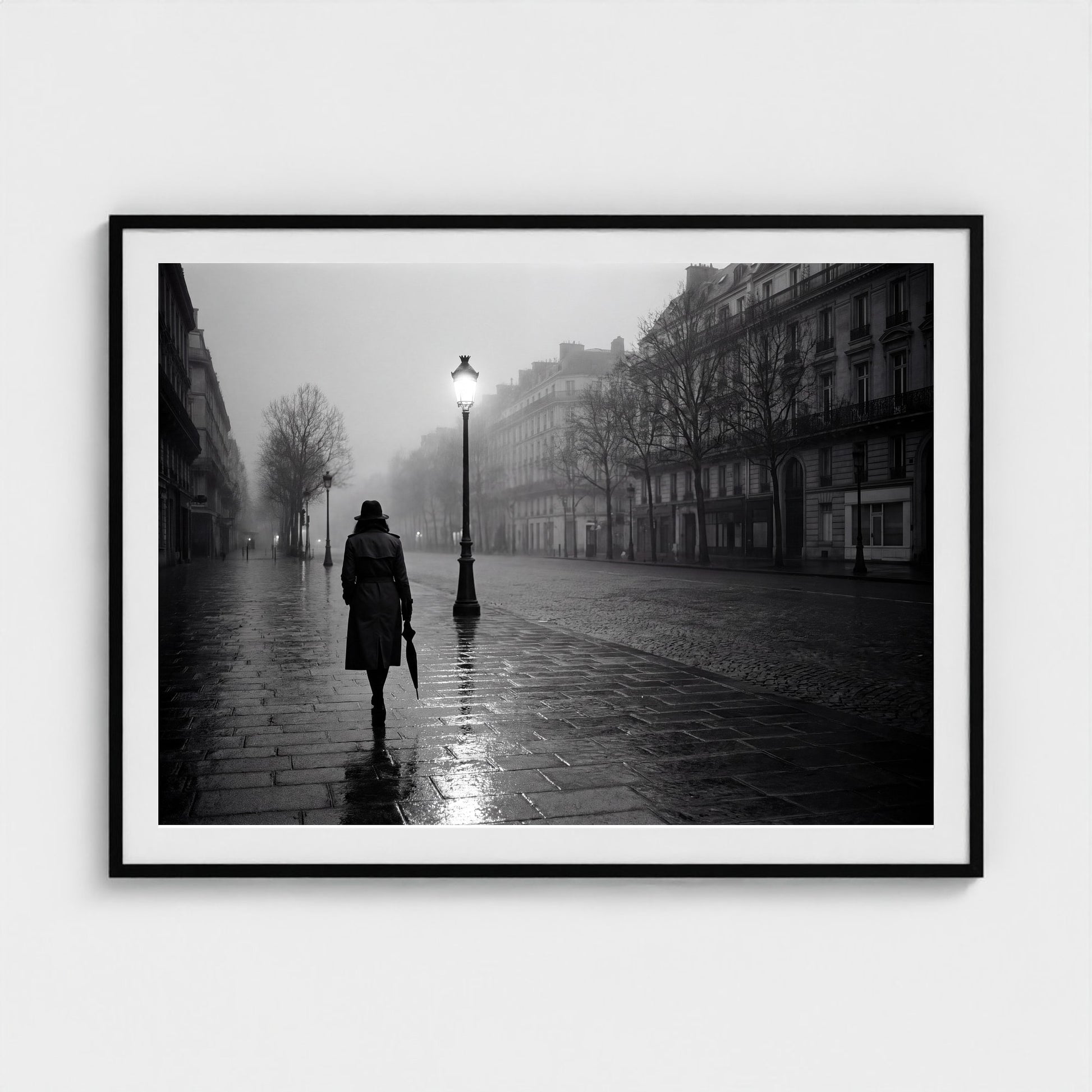 paris-midnight-rain 48x36 black frame