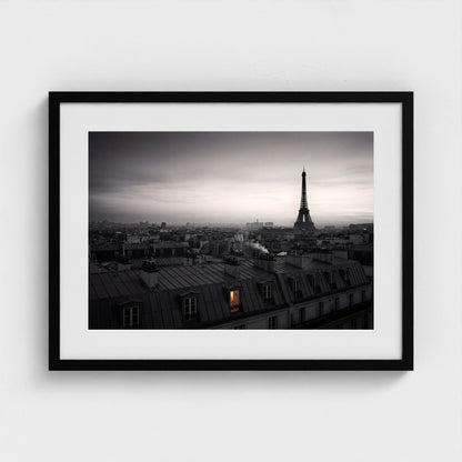 paris-rooftops-dusk 24x18 black frame