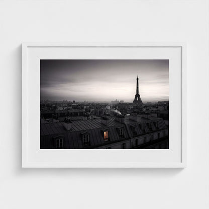 paris-rooftops-dusk 24x18 white frame