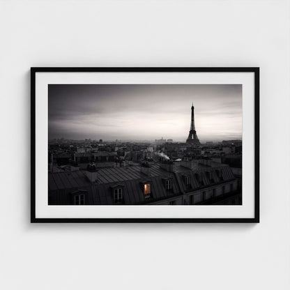 paris-rooftops-dusk 36x24 black frame
