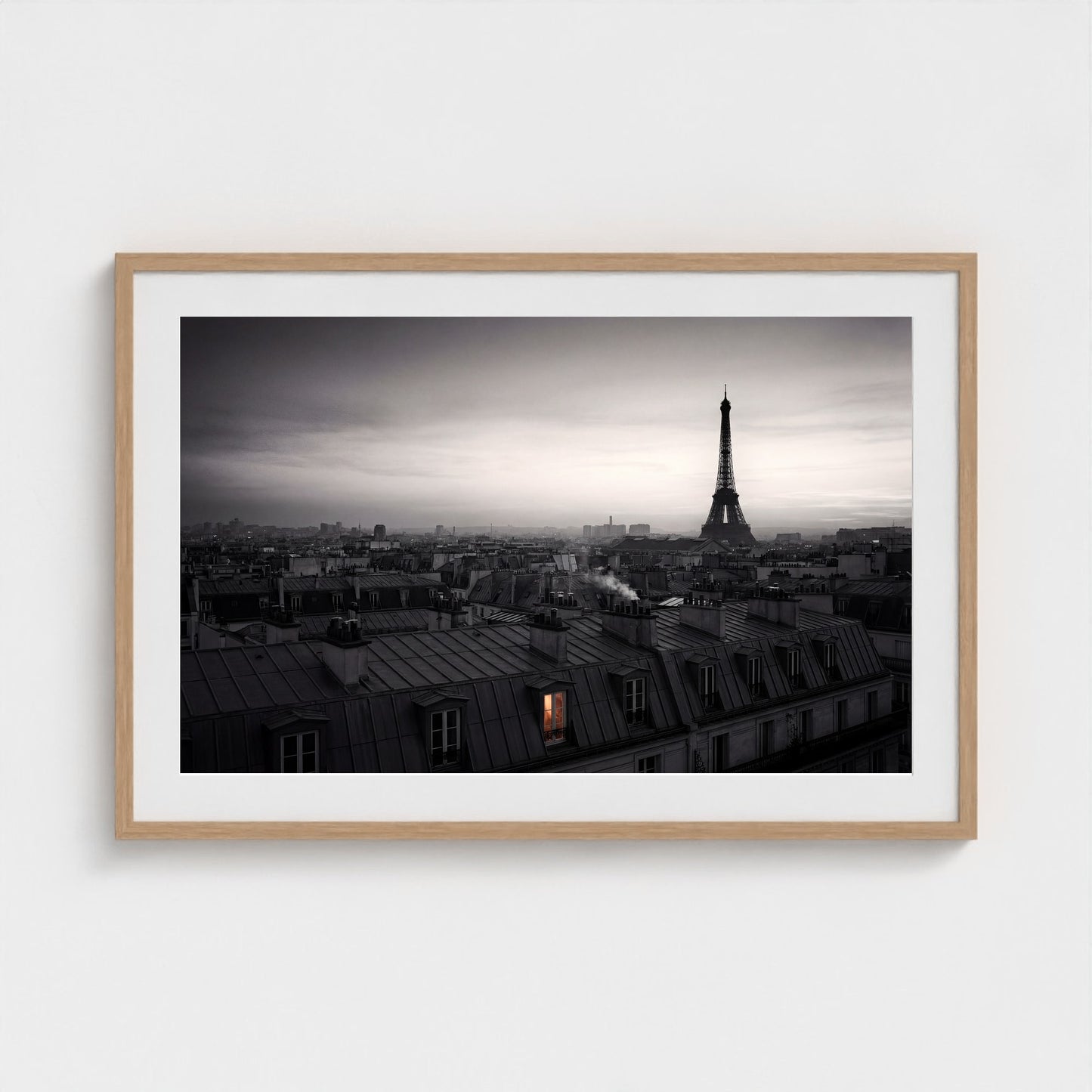 paris-rooftops-dusk 36x24 natural frame