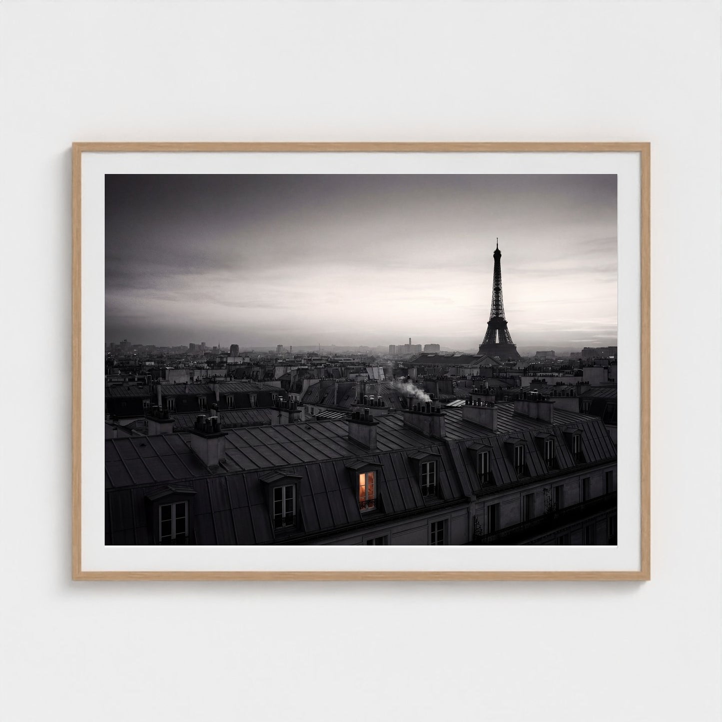 paris-rooftops-dusk 48x36 natural frame
