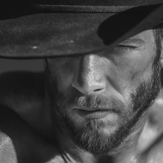 Black and White Cowboy Portrait Photography Print | Rustic Western Wall Art, Masculine Fine Art Decor, Ranch Style Home Artwork