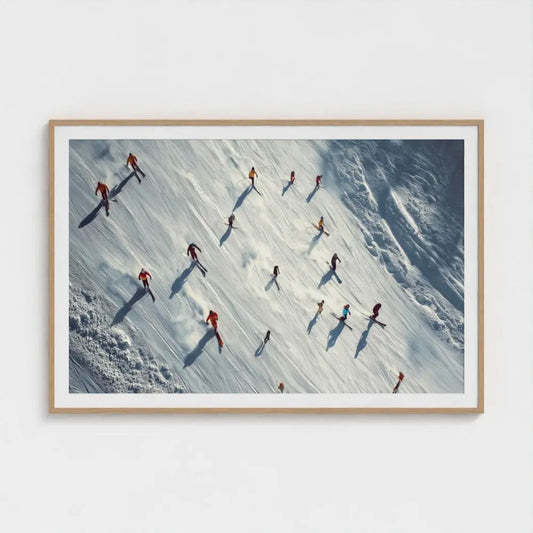 Alpine Array Wall Art – Aerial Skiers Winter Photography | Studio Stevie My Store