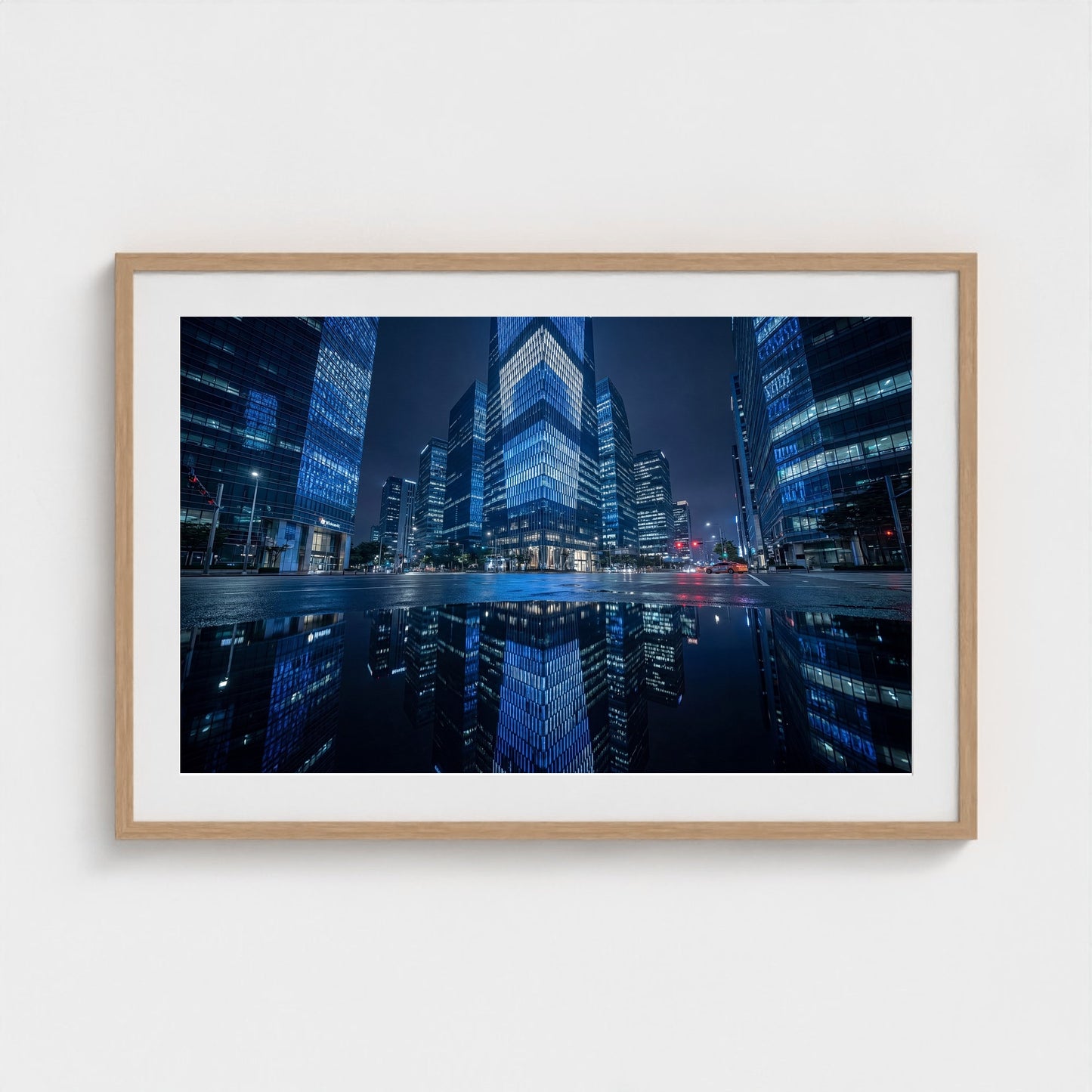 seoul-gangnam-night 36x24 natural frame