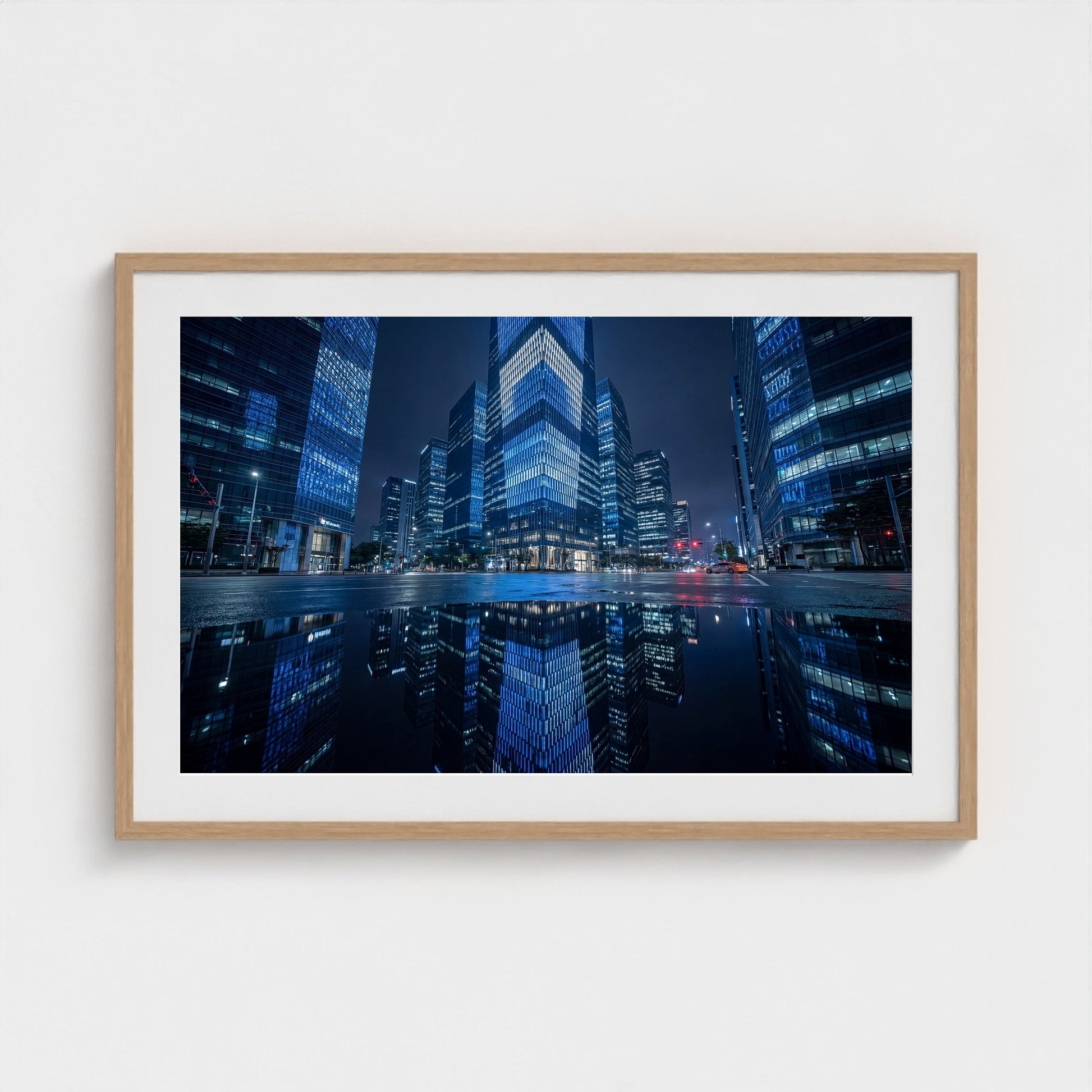 seoul-gangnam-night 36x24 natural frame