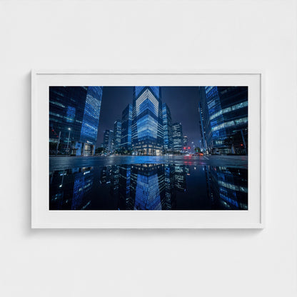 seoul-gangnam-night 36x24 white frame