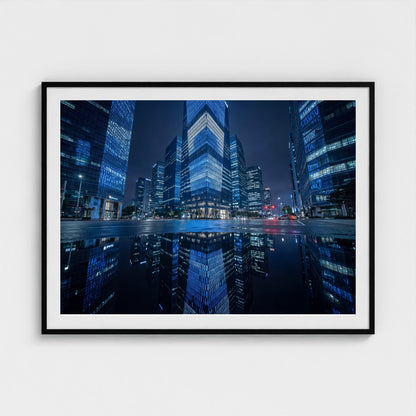 seoul-gangnam-night 48x36 black frame