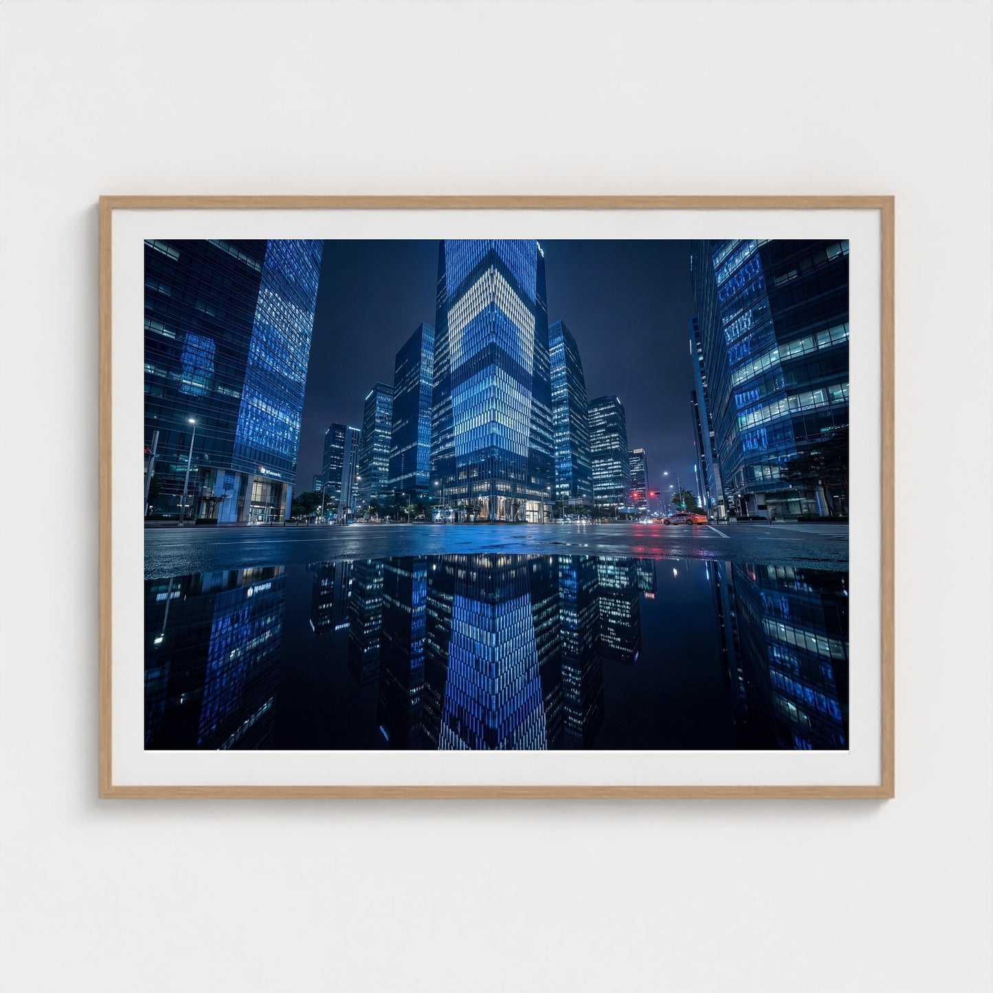 seoul-gangnam-night 48x36 natural frame