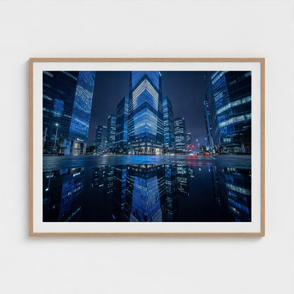 seoul-gangnam-night 48x36 natural frame