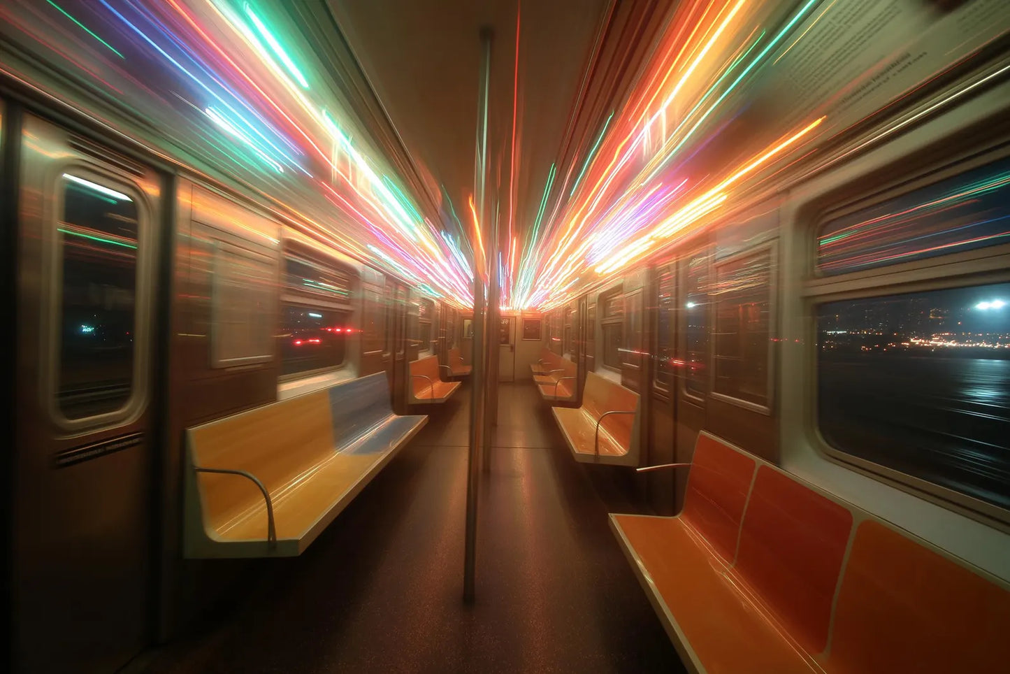 Raw unframed artwork — NYC Subway Wall Art — Motion Blur Photography Print — source 10733186875695